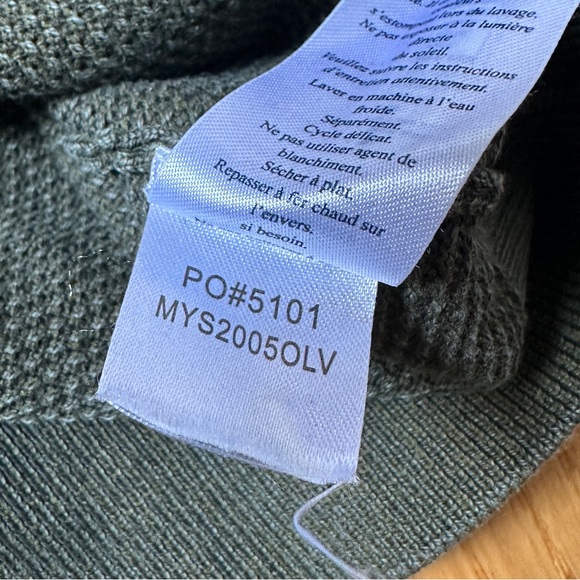 Faherty Men’s Large Olive Cotton Cashmere blend Sunwashed Crewneck Sweater - Picture 6 of 7